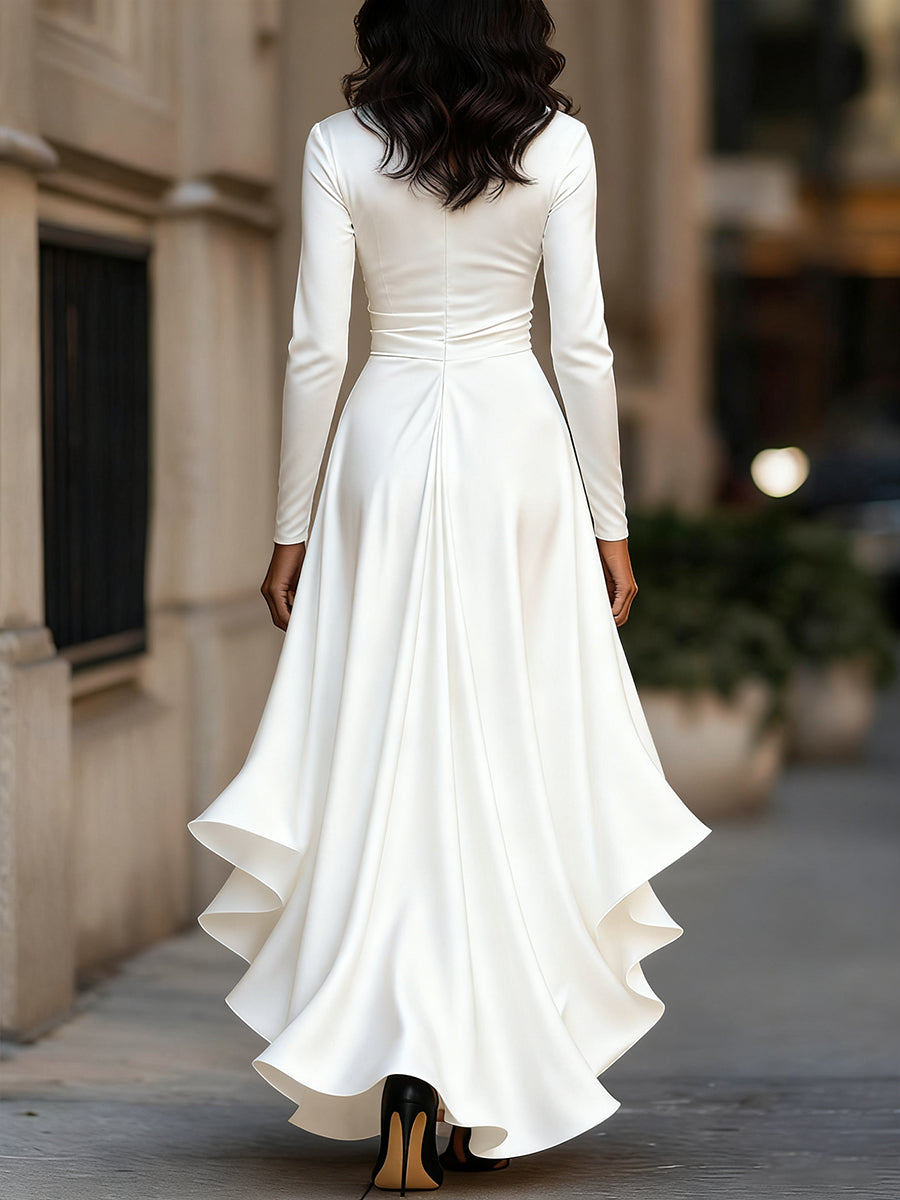 Bina™ | Abito Lungo Elegante in Raso