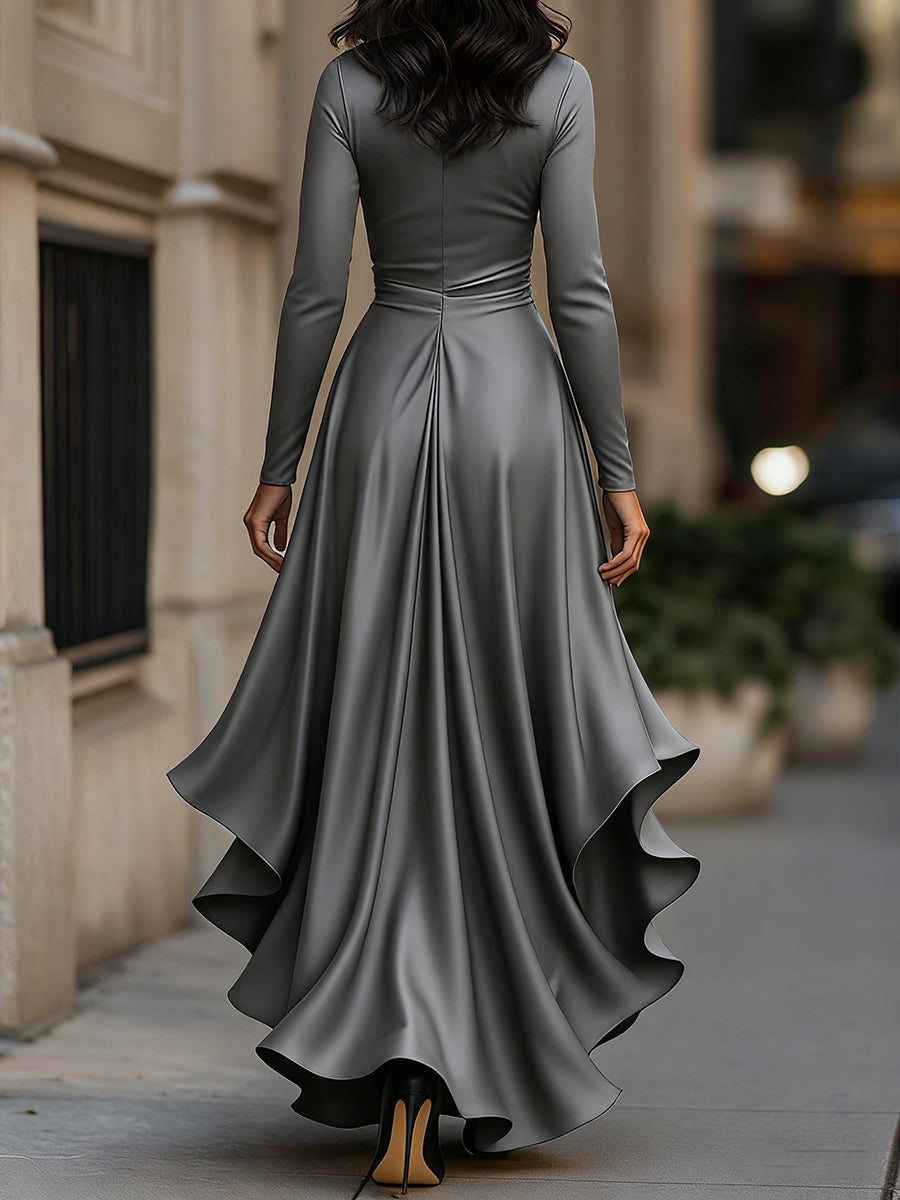 Bina™ | Abito Lungo Elegante in Raso